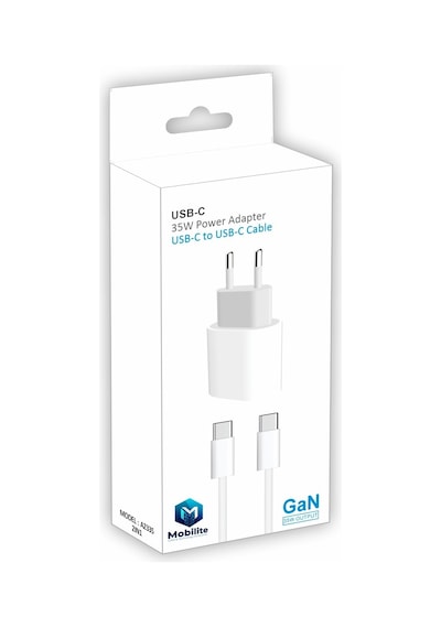 Apple Apple iPhone 16 Pro Uyumlu 35w Gan Gerçek Güç Type-c Adaptör + 60w Type-c Type-c Kablo Şarj Set