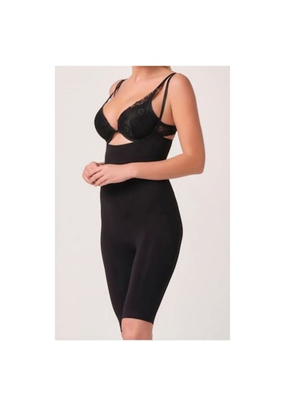 Sistina Siyah - 595 - Kadın Paçalı Boy Dikişsiz Korse - 751 - - Myceshop - Beden M Sıyah