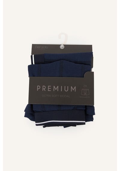 Defacto Regular Fit Şerit Detaylı Modal 2li Boxer I6939ax26aunv135 Lacivert-nv135