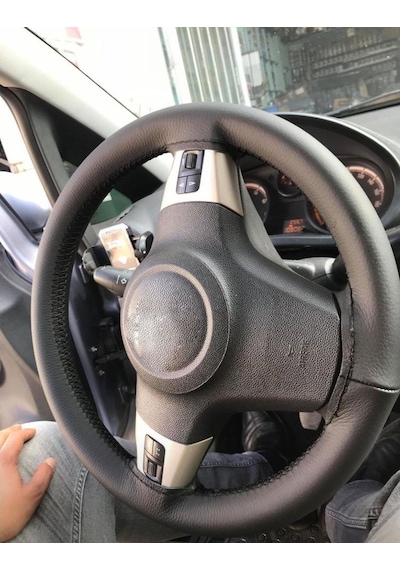 Dikmeli Hakiki Deri Direksiyon Kılıfı Renkli Ipli