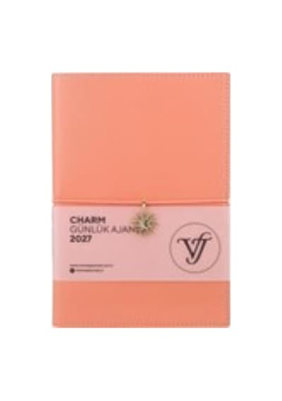Victoria's Journals Charm-2027 Yılı Günlük Ajanda A5 -değişebilen Iç Ve Charm .yaldız Kenar. Somon