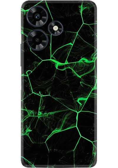 Infinix Uyumlu Hot 30 Kılıf Resimli Desenli Baskılı Silikon Yeşil Şerit Mermer 1320