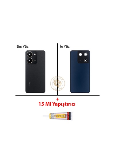 Vivo Yapıs Tırıcı V29 Lite Siyah Yapıs Tırıcı B-7000 Yapıştırıcı Arka Kapak Arka Cam Batarya Kapağı Lazer Kesim Kapak Pil Kapağı Back Cover Çok Renkli