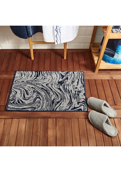 Soft Digital Blue Ayak Havlusu - Lacivert - 50x70 Cm Renkli