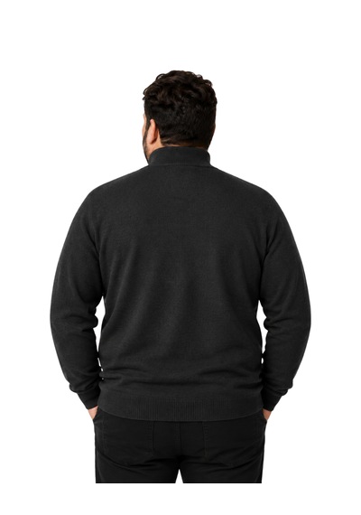 Battalmoda Erkek Büyük Beden Antrasit Fermuarlı Dik Yaka Pamuklu Hırka 3xl-4xl-5xl-6xl