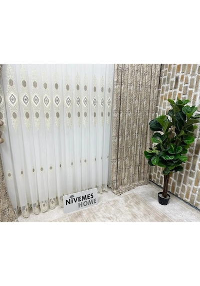 Nivemeshome Bella 1/3 Sık Pileli Tül Perde Apm Çok Renkli