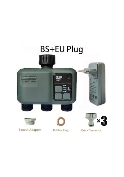 Wi-fi Akıllı Bahçe Sulama Zamanlayıcısı, 3 Çıkışlı, 2x1.5v Aa Pil, 0.05-0.8mpa
