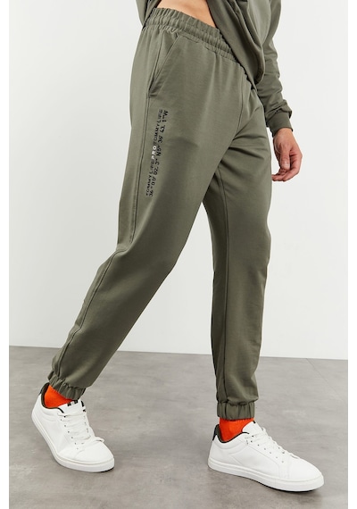 Tommy Life Çağla Kapüşonlu Kanguru Cep Lastik Paça Erkek Oversize Eşofman Takımı - 85117 Yeşil