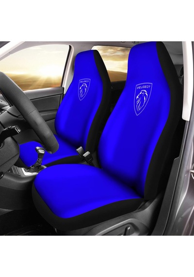 Peugeot Yeni Logo Baskılı Oto Koltuk Kılıfı Pro - Mavi