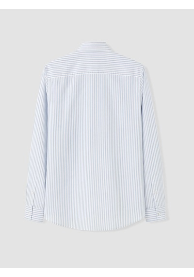 Lcwaıkıkı Classic Beyaz Regular Fit Çizgili Oxford Erkek Gömlek
