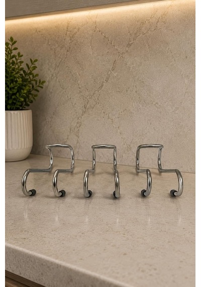 5'li Set Havlupan Askısı Pratik Havlu Askısı 10x5 Cm Krom Diğer
