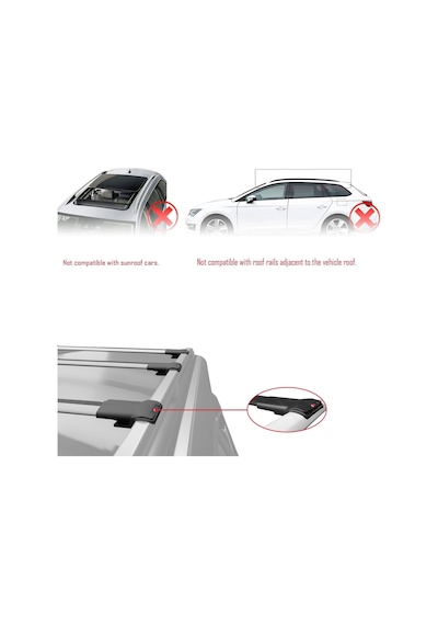 Dacia Duster 2010-2013 Arası İle Uyumlu Fly Model Ara Atkı Tavan Barı Gri 3 Adet Bar