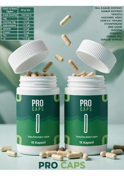 1 Kutu Bitkisel Takviye Edici Gıda Pro Caps 15 Li Procaps
