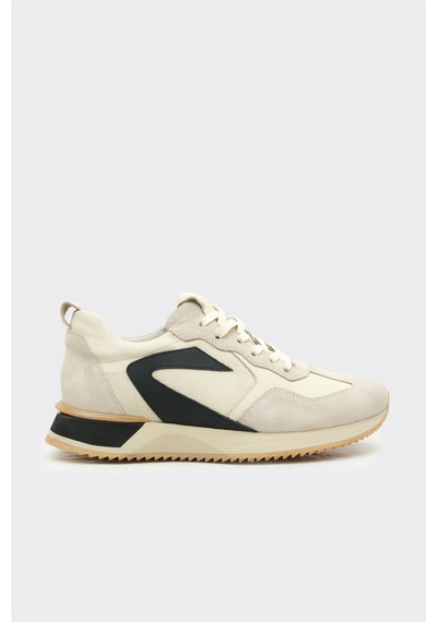 Derinet Hakiki Deri Comfort Erkek Sneaker Bej Bej