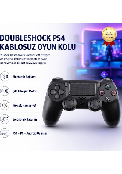Hızlı Store Doubleshock PS4 Kablosuz Oyun Kolu