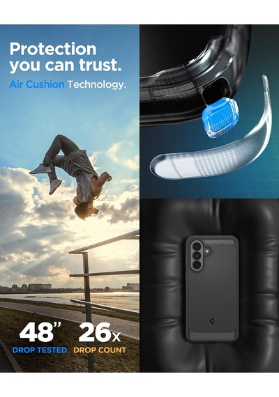 Galaxy A37 İle Uyumlu Kılıf Rugged Armor Matte Black - Acs09795