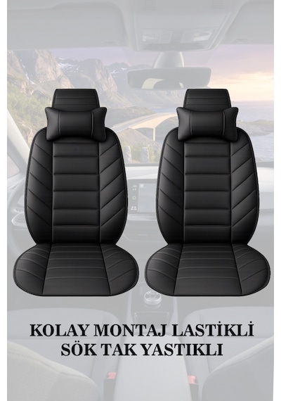 Volvo S60 2024 Uyumlu Lüks Siyah Renk Premium 2 Adet Minder Ve Yastık