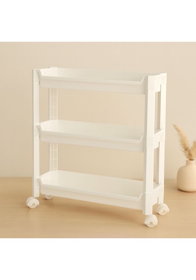3 Katlı Tekerlekli Sepet Organizer Raf Çok Renkli