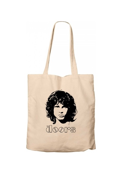 The Doors Jim Morrison Silhouette Krem Kanvas Bez Çanta Krem