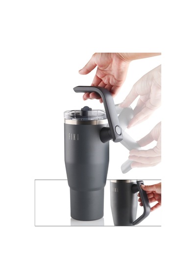Fika Lumi Döner Kulplu Termos 950 Ml - Antrasit-7573 Gri