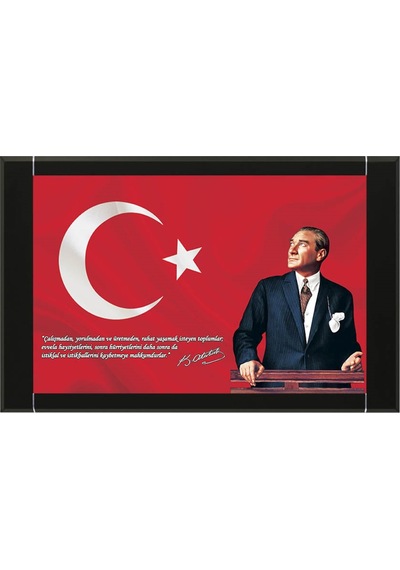 100X150 Cm Grt1 Atatürk Resimli Makam Panosu - Makam Arkalığı