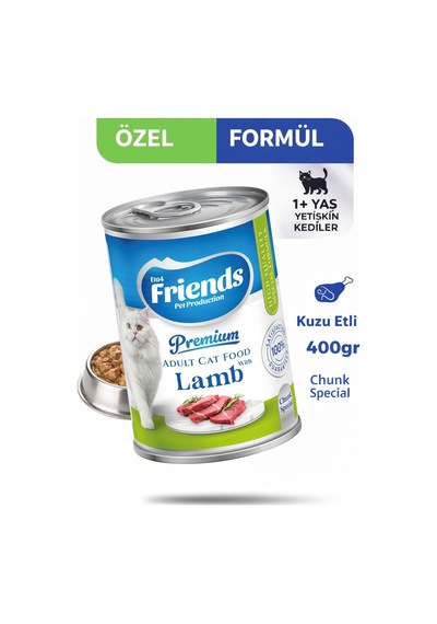 Premium Kuzu Etli Yetişkin Kedi Konservesi 400 Gr Yaş Mama