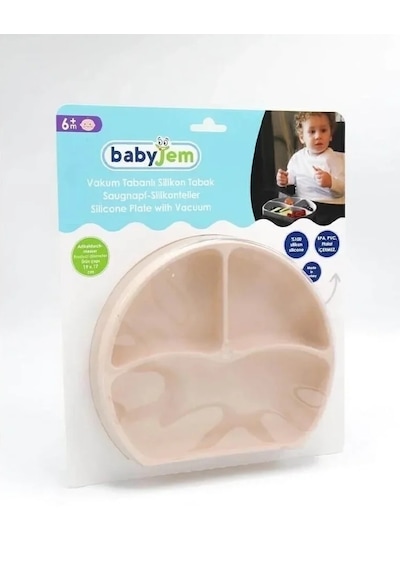 Babyjem Vakum Tabanlı Silikon Tabak Ekru