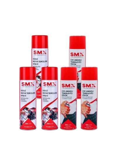 Susuz Motor Temizleme Spreyi 500 Ml 3 Adet + Çok Amaçlı Temizleyici Köpük 500 Ml 3 Adet