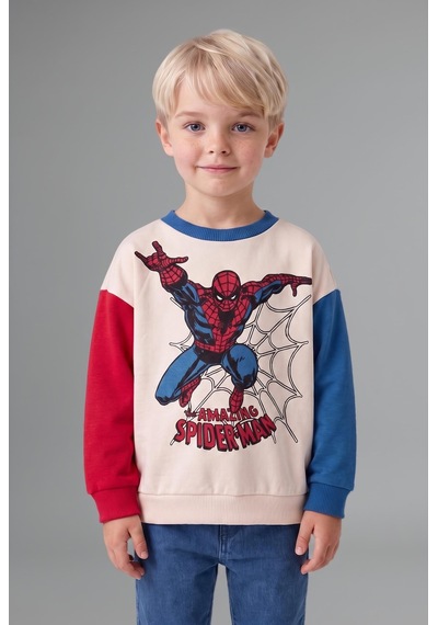 Defacto Marvel Spider-man Baskılı Renk Bloklu Oversize Sweatshirt Erkek Bebek I3542a526wner118 Ekru-er118 Defacto Marvel Spider-man Baskılı Renk Bloklu Oversize Sweatshirt Erkek Bebek I3542a526wner118 Ekru-er118