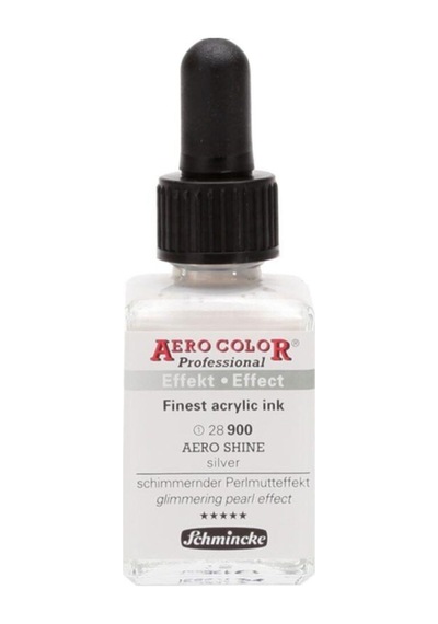 Schmincke : Aero Color Akrilik Mürekkep : 28 Ml : 900 Aero Shine Silver