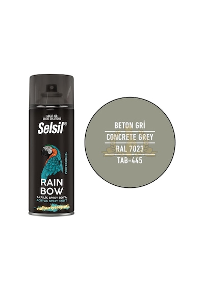Selsil Rainbow Akrilik Sprey Boya Beton Gri 400 Ml - Ral7023