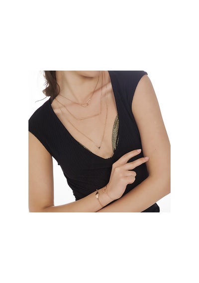 Kuyumcudukkani "sen Ve Ben"elişidamla Figürlü Kolye-37098-r Rose Gold