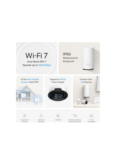 Tp-link Deco Be25 Outdoor 1-pack Wi-fi 7 Mesh Sistemi Be3600