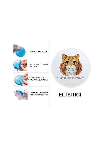 Sıa Kahverengi Kedi Cep Sobası,el Isıtıcı,sıcak Su Torbası Pvc 10x9,5cm Çok Renkli