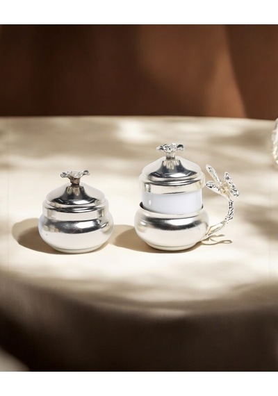 Mila Lüx Damat Kahve Fincanı Ve Lokumluk Gümüş Gümüş