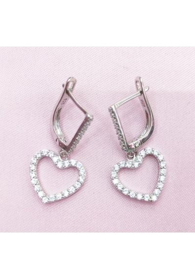 Oriental Kuyumculuk Jewellery Kalp Küpe Gümüş