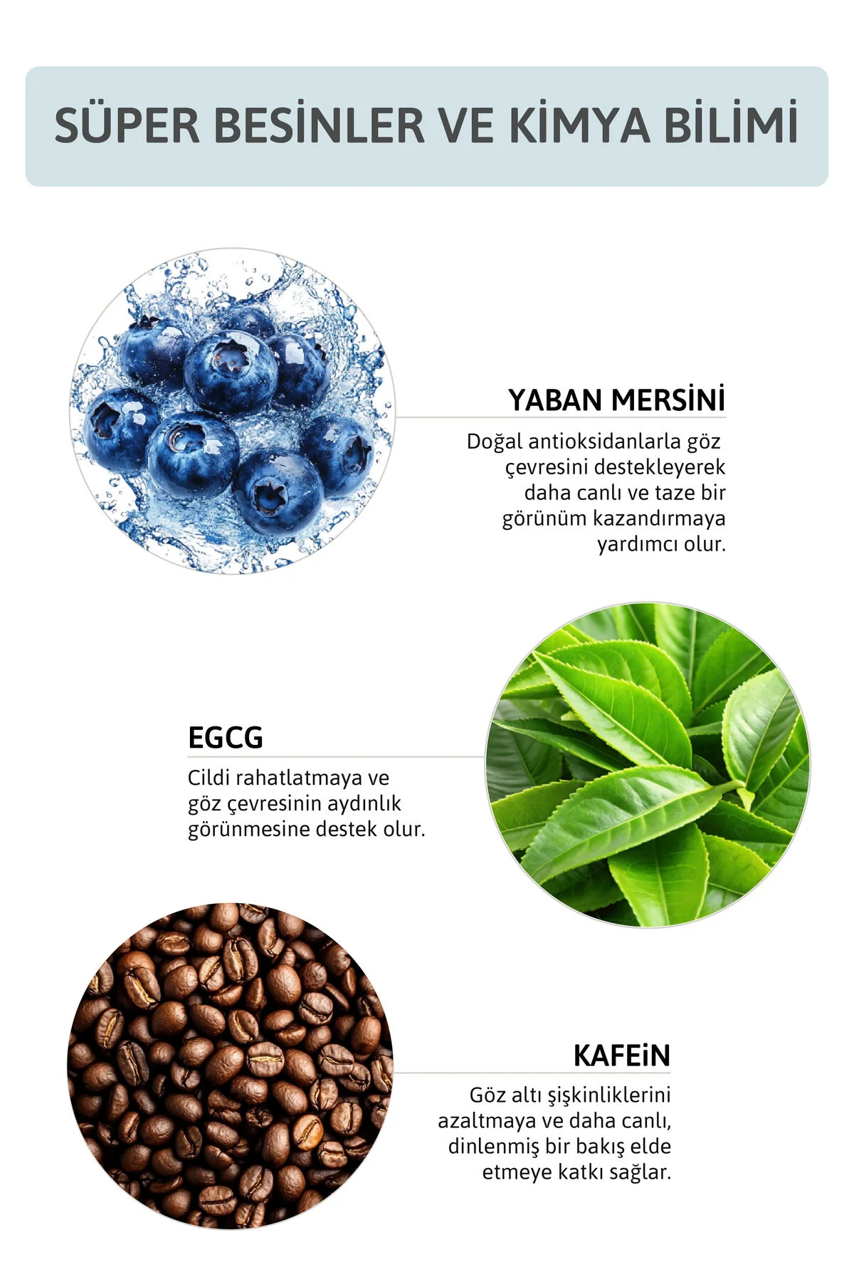 Torbalanma Karşıtı Ve Göz Çevresi Aydınlatıcı Göz Altı Bakım Serumu Caffeine %5 %2 Hyaluronic Acid