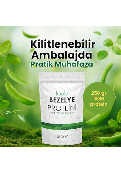 Fibrelle Bezelye Proteini Tozu 250 Gr // Yüksek Protein Oranı // %85 Bezelye
