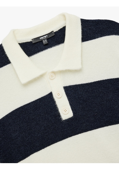 Koton Regular Fit Uzun Kollu Polo Yaka Triko Kazak Lacivert Çizgili 6wam70012ht Lacivert Çizgili Koton Regular Fit Uzun Kollu Polo Yaka Triko Kazak Lacivert Çizgili 6wam70012ht Lacivert Çizgili