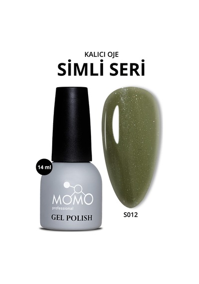 Momo Professional Kalıcı Oje S012 Simli Haki Yeşil 14 Ml