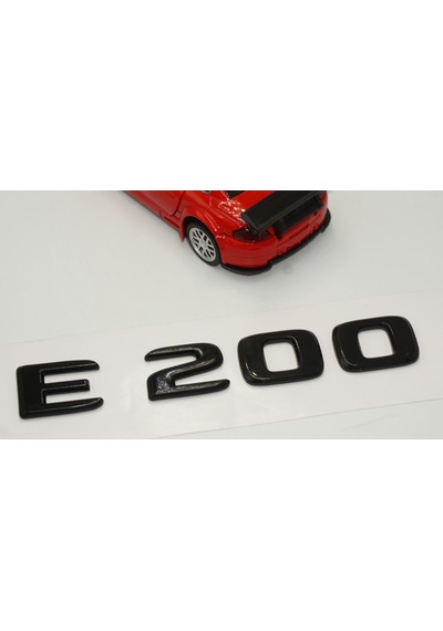 E 200 Bagaj Parlak Siyah ABS 3M 3D Yazı Logo