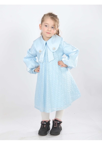 Xo Kids Kız Çocuk Elbise 2-6 Yaş 26471 MAvi