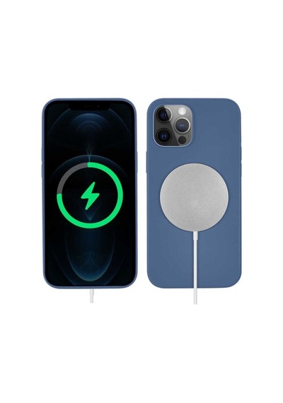 Apple Uyumlu iPhone 12 Pro Kılıf Zore Silksafe Wireless Kapak Mavi