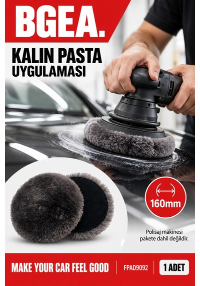Bgea Vıp Gri Parlatma Keçesi 160 Mm Kalın Pasta Polisaj Pedi 1 Adet