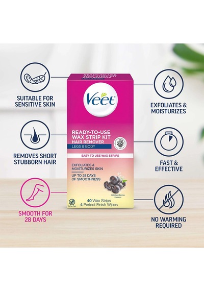 Veet Bacak Ve Vücut Bölgesi için Sir Ağda Bandı 40'lı