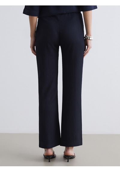 Lcw Comfort Lacivert Beli Lastikli Dokulu Kadın Pantolon