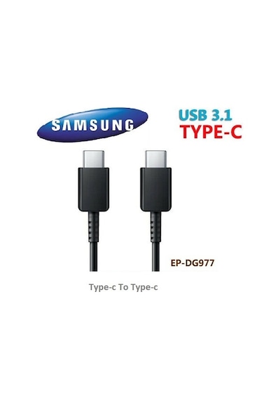 Samsung Uyumlu Note 10 / S10 Type-c To Type-c Şarj Ve Data Kablosu Ep-dg977 Senalstore - Jack Black Siyah