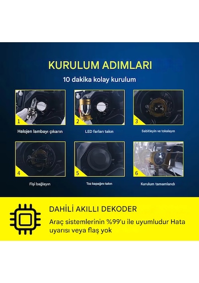 H4 Lazer Mercekli Far Ampülü Otomobil Araç Motosiklet Uyumlu Şimşek Etkili 12v 24v Uyumlu 40w Sağ Sol