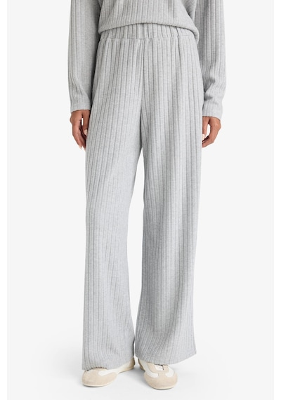 Defacto Wide Leg Fitilli Kaşkorse Beli Lastikli Pantolon F1012ax25augr210 Gri-gr210