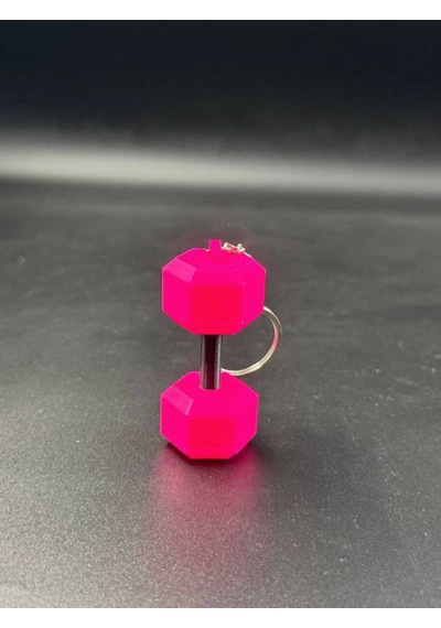 Mini Dambıl 45lb Anahtarlık - Pembe Siyah Pembe - Siyah